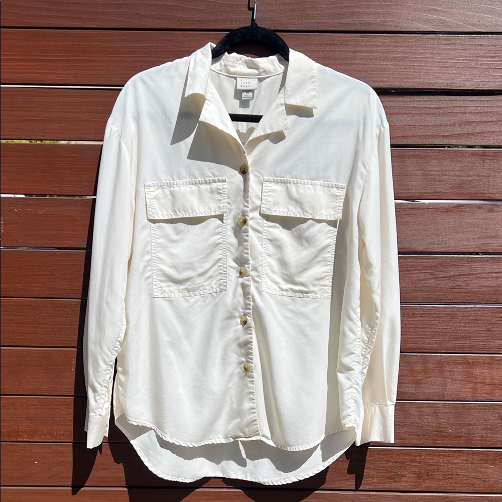 A New Day Ivory Collared Blouse